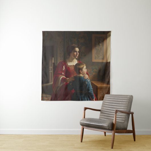 Tenture Crimson & Sapphire Whispers : Mère victorienne et (En situation)