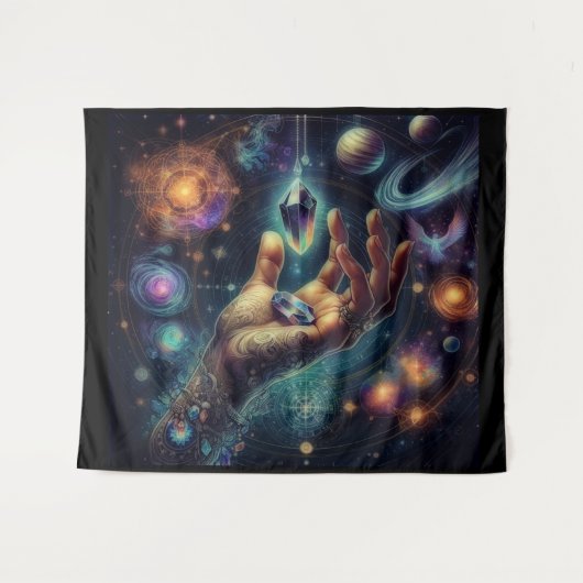 Tenture Cristal céleste dans la spacy Palm Galaxy (Devant (Horizontal))