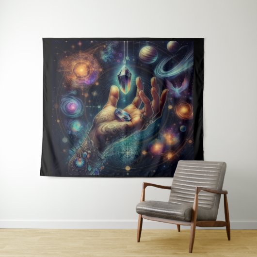 Tenture Cristal céleste dans la spacy Palm Galaxy (En situation (horizontale))