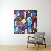 Tenture Cristaux colorés, abstrait foncé arrière - plan (En situation)