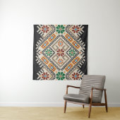 Tenture Crochet ukrainien : Motif artisanal ethnique. (En situation (horizontale))