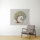 Tenture Croissance éternelle - Golden Ratio Arbre Spiral (En situation (horizontale))