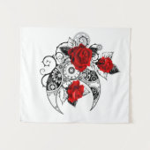 Tenture Croissant mécanique avec roses rouges (Devant (Horizontal))
