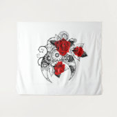 Tenture Croissant mécanique avec roses rouges (Devant (Horizontal))