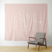 Tenture Croix Blanche Dusty Fille Baptême photo fond (En situation (horizontale))