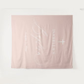 Tenture Croix Blanche Dusty Fille Baptême photo fond (Devant (Horizontal))