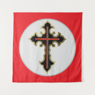 Tenture Croix chrétienne dorée