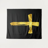 Tenture Croix de brosse de calligraphie - Crucifix Artisti (Devant (Horizontal))