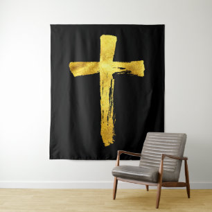Tenture Croix de brosse de calligraphie - Crucifix Artisti