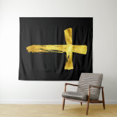 Tenture Croix de brosse de calligraphie - Crucifix Artisti (En situation (horizontale))