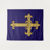 Tenture Croix de style brodée or sur toute couleur (Devant (Horizontal))