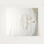 Tenture Croix d'or bleu moderne (Devant (Horizontal))