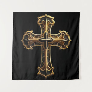 Tenture Croix du Christ d'or 2