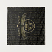 Tenture Croix égyptienne - Ankh - or et noir (Devant (Horizontal))