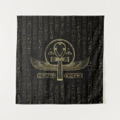Tenture Croix égyptienne - Ankh - or et noir (Devant)
