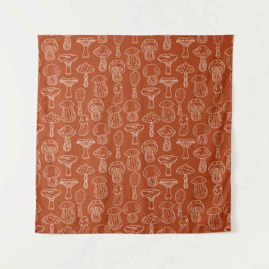 Tenture Croquis Champignons : Arrière - plan mignon sans c (Devant)