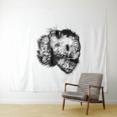 Tenture Croquis en tête de canine (En situation (horizontale))