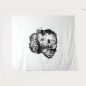 Tenture Croquis en tête de canine (Devant (Horizontal))