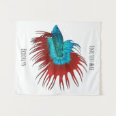 Tenture Crowntail betta fish dessin animé (Devant (Horizontal))