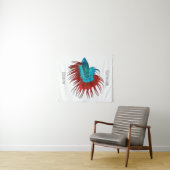 Tenture Crowntail betta fish dessin animé (En situation (horizontale))