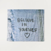 Tenture Croyez en vous Blue Denim Motivational (Devant (Horizontal))