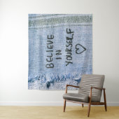 Tenture Croyez en vous Blue Denim Motivational (En situation)