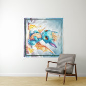 Tenture Crystalized Cute Baby Dragon Bleu Bleu Bébé (En situation (horizontale))