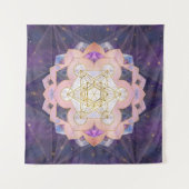 Tenture Cube de Metatron dans le lotus de Gemstone (Devant (Horizontal))