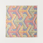 Tenture Cubes 3D, Motif d'illusion optique. (Devant (Horizontal))