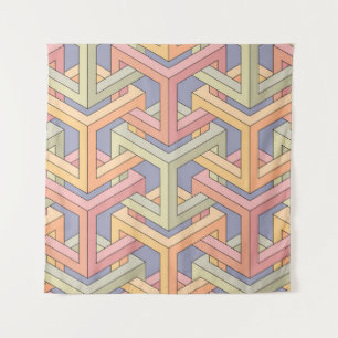 Tenture Cubes 3D, Motif d'illusion optique.