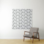 Tenture Cubes isinaux Noir Blanc Motif (En situation)