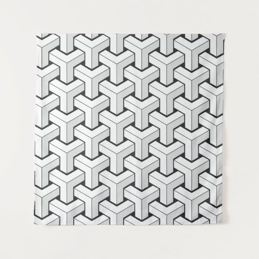 Tenture Cubes isinaux Noir Blanc Motif (Devant)