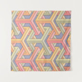 Tenture Cubes. Seamless 3D pattern. Optical illusions. Mod (Devant (Horizontal))