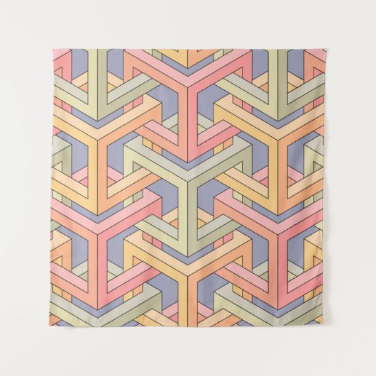 Tenture Cubes. Seamless 3D pattern. Optical illusions. Mod (Devant)