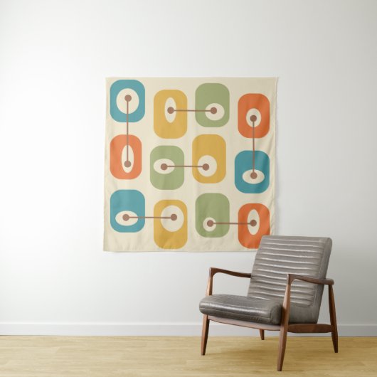 Tenture Cubes Squishishi Modernes Du Milieu Du Siècle (En situation)