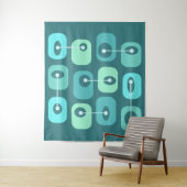 Tenture Cubes Squishy Abstraits Turquoise (En situation)