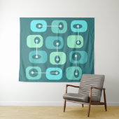 Tenture Cubes Squishy Abstraits Turquoise (En situation (horizontale))