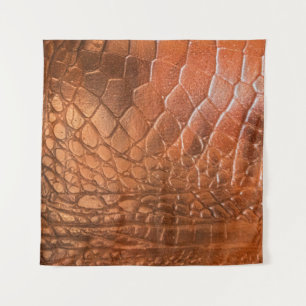 Tenture Cuir marron avec un motif en forme de scal