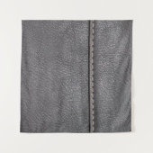 Tenture Cuir noir cousu avec couture blanche (Devant (Horizontal))