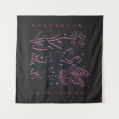 Tenture Cuisine Fairy Champagne et Fleur Noir & Rose (Devant (Horizontal))