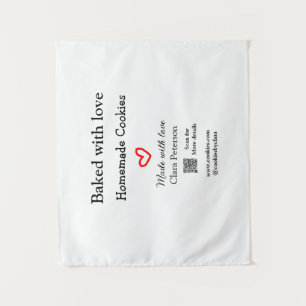 Tenture Cuit avec amour maison cookies ajouter QR fait ave