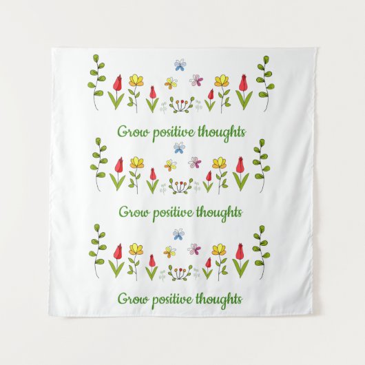 Tenture Cultiver des pensées positives fleurs (Devant)