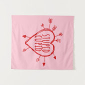 Tenture Cupidon stupide cœur avec des flèches drôle sarcas (Devant (Horizontal))