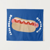 Tenture Curieux hot dog Weiner dessin animé (Devant (Horizontal))