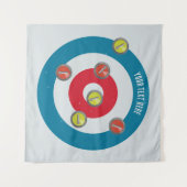 Tenture curling Maison et pierres de curling vue du haut (Devant (Horizontal))