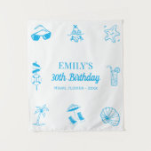 Tenture Custom 30th 40th 50th Beach Theme Anniversaire (Devant)