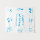 Tenture Custom 30th 40th 50th Beach Theme Anniversaire (Devant (Horizontal))