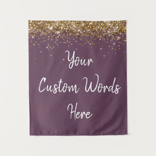 Tenture Custom Amethyst & White Personalized Photo Booth (Devant)