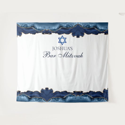 Tenture Custom Bar Mitzvah Party Navy Blue Photo Boot (Devant (Horizontal))