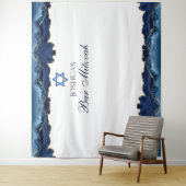 Tenture Custom Bar Mitzvah Party Navy Blue Photo Boot (En situation)